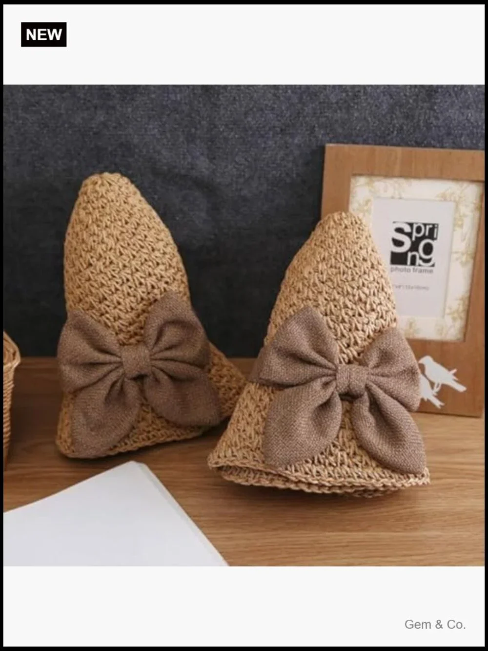 Ruffled Bow Straw Sun Hat Foldable UPF 50+ Breathable for Travel